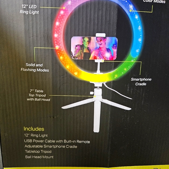 DUAL SIDED FULL COLOR RING LIGHT TRUPOD - Picture 2 of 4